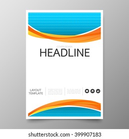 Business annual report cover template design.Geometric curve abstract background.Layout in A4 size