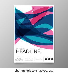 Business annual report cover template design.Geometric wave abstract background.Layout in A4 size