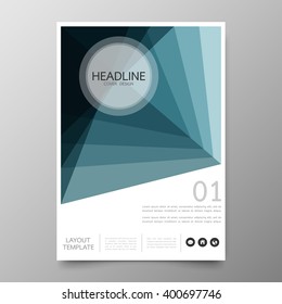 Business annual report cover template design.Geometric triangle abstract background.Layout in A4 size
