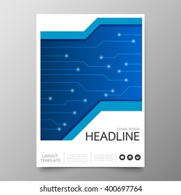 Business annual report cover template design.Geometric technology abstract background.Layout in A4 size