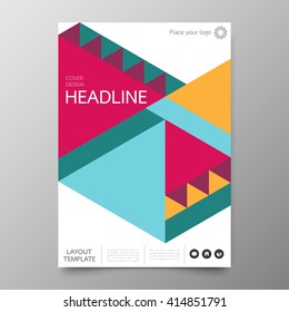 Business annual report cover template design.Geometric triangle abstract background.Layout in A4 size