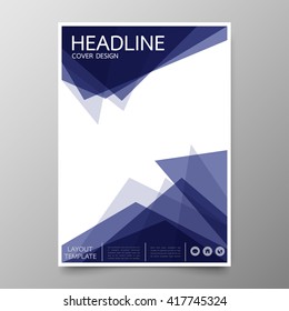 Business annual report cover template design.Geometric triangle abstract background.Layout in A4 size
