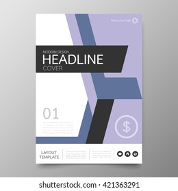 Business annual report cover template design.Geometric line abstract background.Layout in A4 size