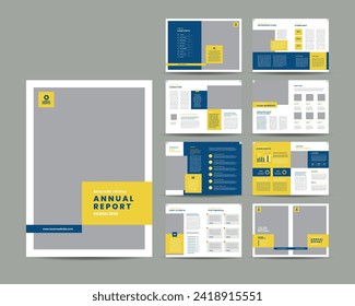 Plantilla de diseño de folletos y folletos para el diseño de informes anuales empresariales y el perfil de la empresa