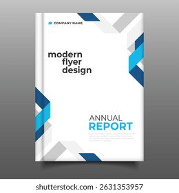 Business annual report flyer template geometric cover design