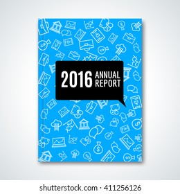 Business annual report with business icons pattern. Flyer brochure template cover