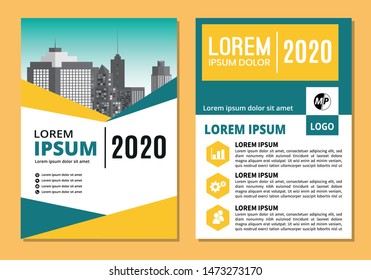 Business annual report modern template a4 flat design flyer