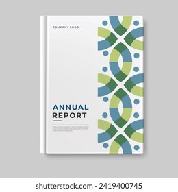 business annual report template geometric cover design vector eps 10