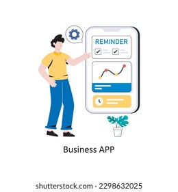 Business APP Flat Style Design Vector illustration. Stock illustration