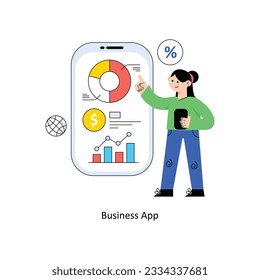 Business App Flat Style Design Vector illustration. Stock illustration