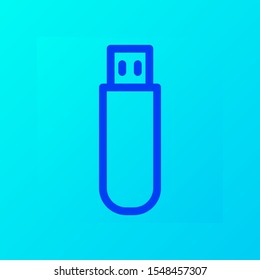 Business Applications Icon in trendy Outline style isolated on Blue gradient background. Flashdisk symbols for your web site design Vector illustration