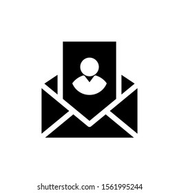 Business Applications Icon in trendy Solid style isolated on White background. Job application letter symbol for your web site design Vector illustration