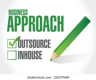 business approach check list. outsource illustration design over a white background