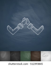 business arm wrestling icon. Hand drawn vector illustration