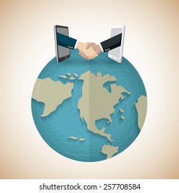 business of around the world concept illustration, vector