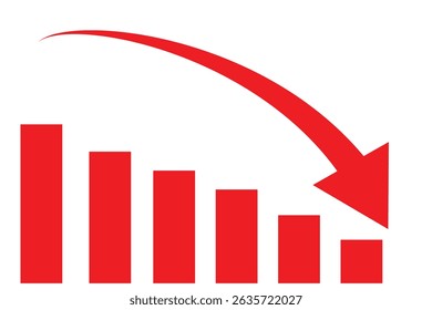 Business Arrow and Bars Graph Rising Up Symbolizing Profit and Growth