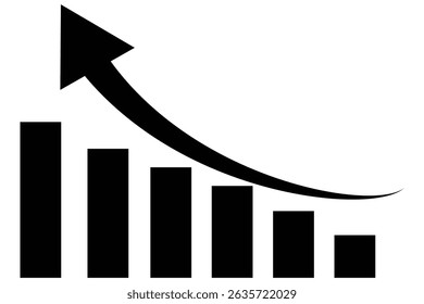 Unternehmenspfeil und -balken - Grafik "Aufstieg" symbolisiert Gewinn und Wachstum