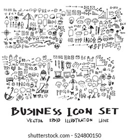 Business arrow bubble set  doodles