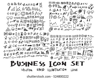 Business arrow bubble set  doodles