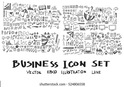 Business arrow bubble set sketch vector ink doodles