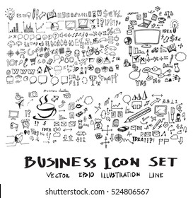 Business arrow bubble set sketch vector ink doodle