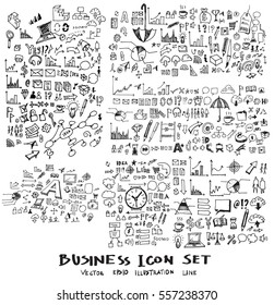 Business arrow bubble set sketch vector ink doodle 