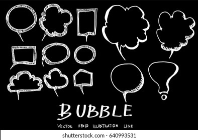 Business arrow bubble set sketch vector ink doodle on chalkboard