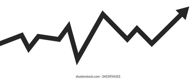 Business arrow design template. Up trend value investment stock market finance economy symbol.