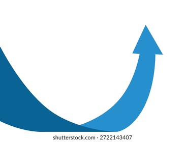 Business Arrow Falling Then Curving Up Representing Profit Recovery and Business Rebound
