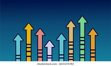 business arrow finance and investment profit growth on map technology. trend investment economy graph strategy. market chart profit money