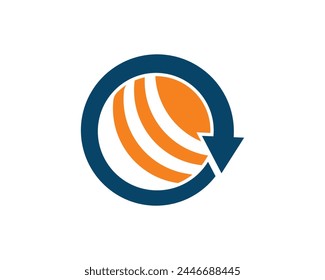 Business arrow global logo design template