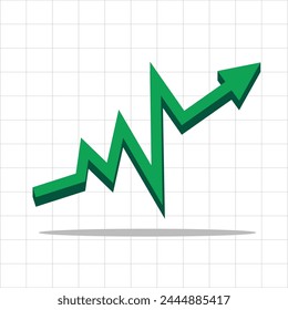 business arrow graph going up volatile growing business financial economic up and down trading profit and loss