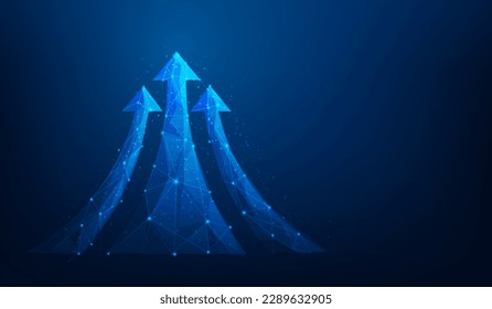 business arrow up growth investment technology on dark blue background. financial data graph strategy.market chart profit money. vector illustration hi-tech.