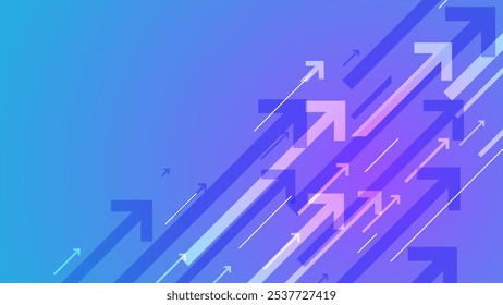 Tecnologia de circuito de linha de crescimento de seta de negócios no fundo de cor de gradiente claro. Investimento empresarial para o sucesso. Estratégia do gráfico de dados financeiros. Dinheiro de lucro do gráfico de mercado. Ilustração de alta tecnologia.