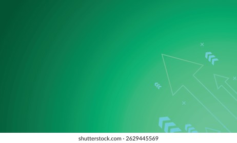 Business arrow up growth on green background. Market trading investment.