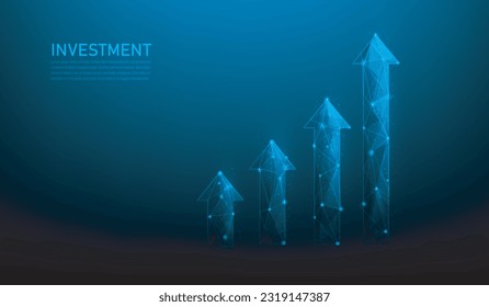 business arrow growth up the target technology to success. investment graph arrow up. trading stock market chart rise. finance trend increase. vector illustration fantastic hi tech design.