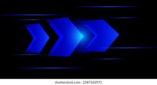 business arrow up growth technology on grid line dark blue background. graph stock market trading investment. chart trend profit income.