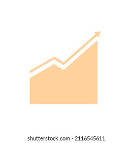 Business arrow up icon. Growth chart. Stock market. Statistic trend. Data management. Vector illustration. Stock image.