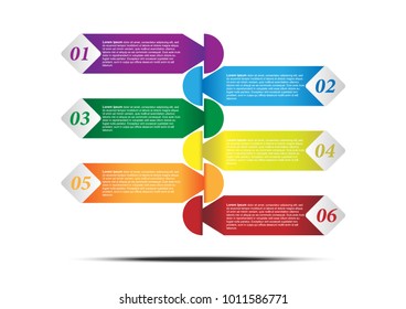 Business arrow infographic template for create report and presentation. Vector EPS10