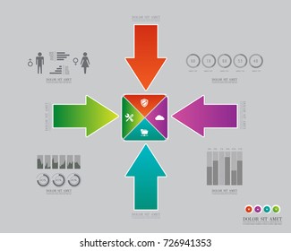 Business Arrow infographic Vector.