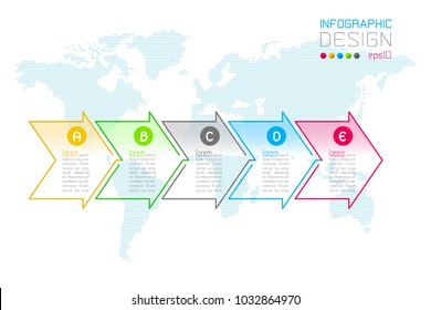 Business arrow labels shape infographic groups bar.