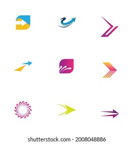 business arrow logo set illustration design