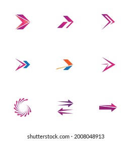 business arrow logo set illustration design