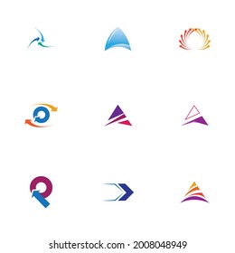 business arrow logo set illustration design