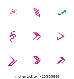 business arrow logo set illustration design