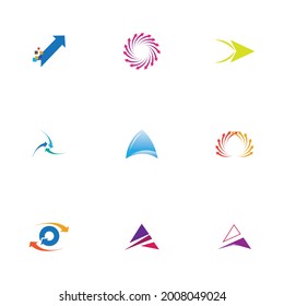 business arrow logo set illustration design