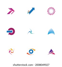 business arrow logo set illustration design