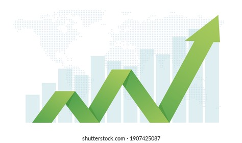 Business Arrow Sets Goals Concept For Success Financial Growth Expanded The Return On Investment Profit Increase Chart