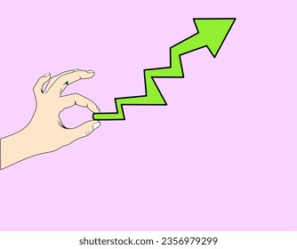 Business arrow sets goals concept for success Financial growth expanded the return on investment.