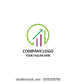 Business arrow sets goals for success Financial growth has increased return on investment,
logo vector design illustration for your business identity template.  Creative company name with slogan 